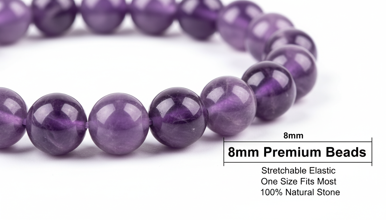 Natural Amethyst Crystal Beads Bracelet - Image 3