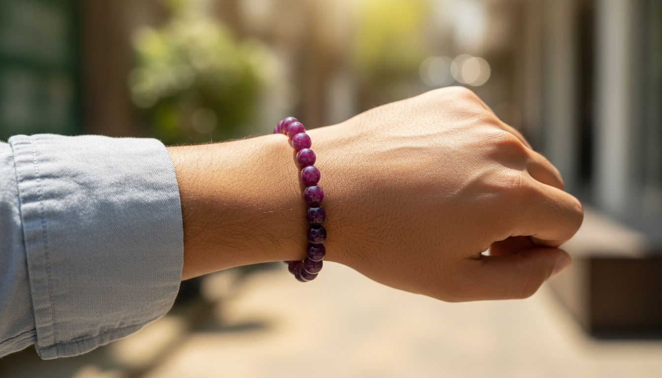 Natural Amethyst Crystal Beads Bracelet - Image 2
