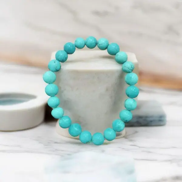 Natural Turquoise Beaded Bracelet for Men & Women - Image 2