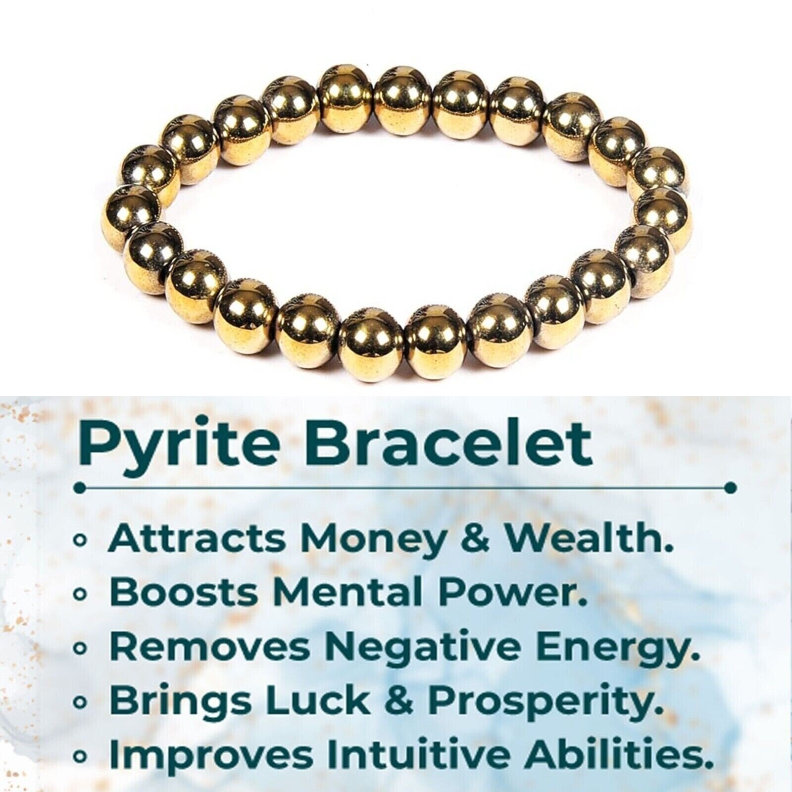 The Money Magnet: Natural Golden Pyrite Wealth Bracelet - Image 4