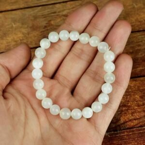 Natural Moonstone Crystal Stretch Bracelet (8mm Beads)