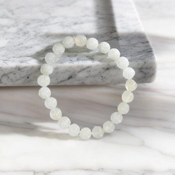 Natural Moonstone Crystal Stretch Bracelet (8mm Beads) - Image 4